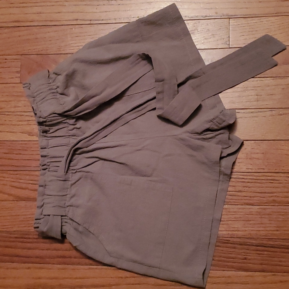 Paper Bag Shorts with Tie Belt